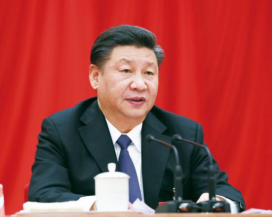 中國(guó)共產(chǎn)黨第十九屆中央委員會(huì)第三次全體會(huì)議，于2018年2月26日至28日在北京舉行。中央委員會(huì)總書(shū)記習(xí)近平作重要講話。 新華社記者 鞠鵬/攝